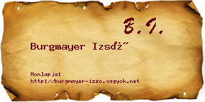 Burgmayer Izsó névjegykártya